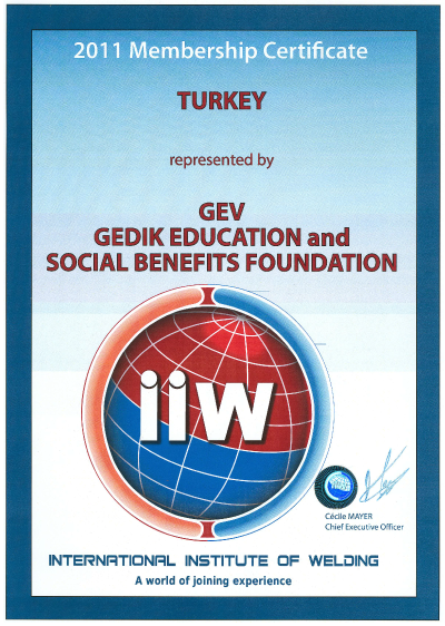 Gev Gedik Education and Social Benefits Foundation. International Institute Of Welding